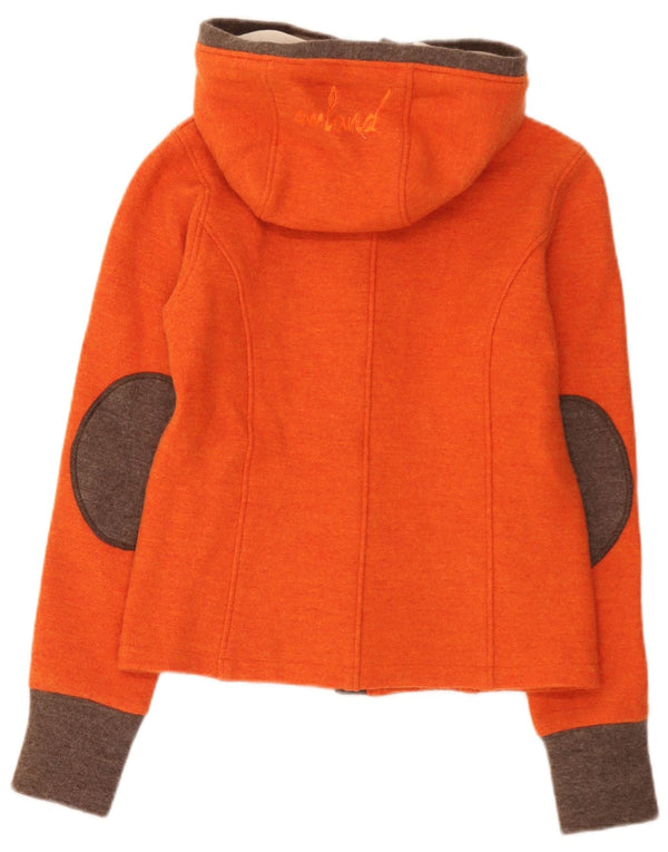 Vintage sweater med hætte til kvinder UK 14 Medium Orange Colourblock