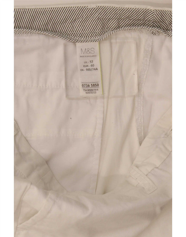Marks & Spencer Chino Shorts til kvinder UK 12 Medium W34 Hvid Bomuld