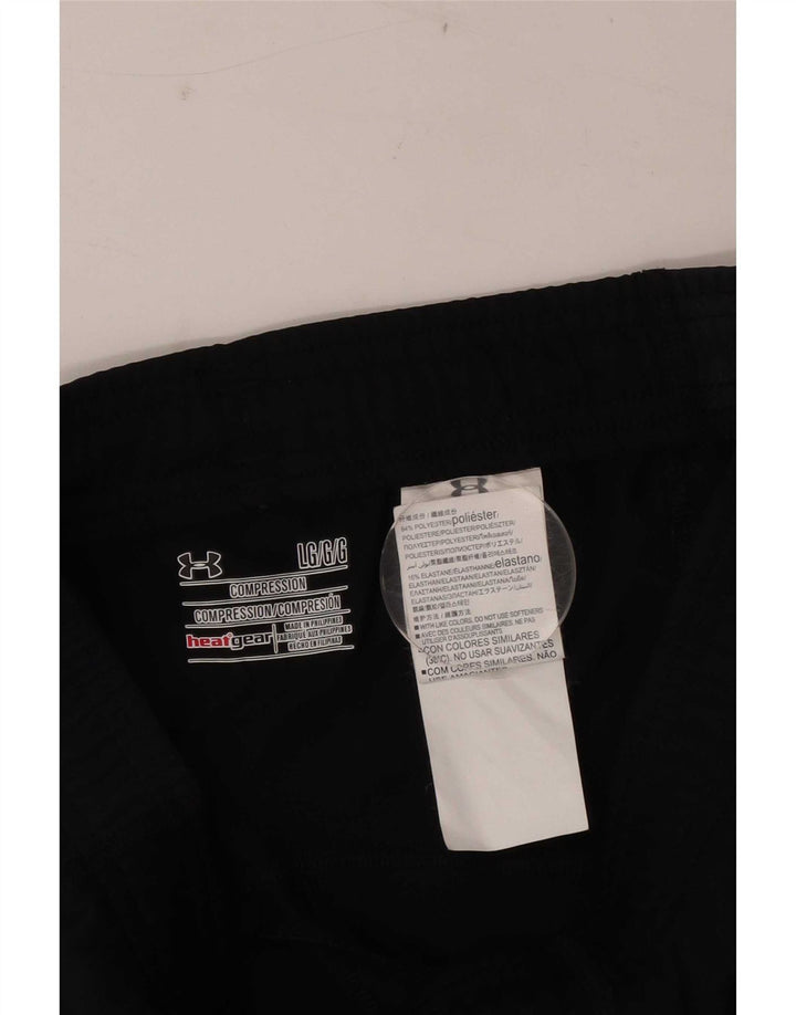 Under Armour Womens Heat Gear Leggings UK 16 Large Black Polyester