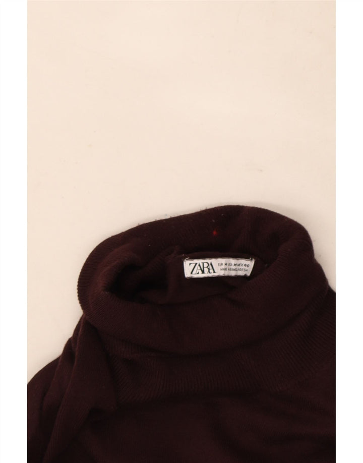 Zara Herre Rullehals sweater Medium Burgundy