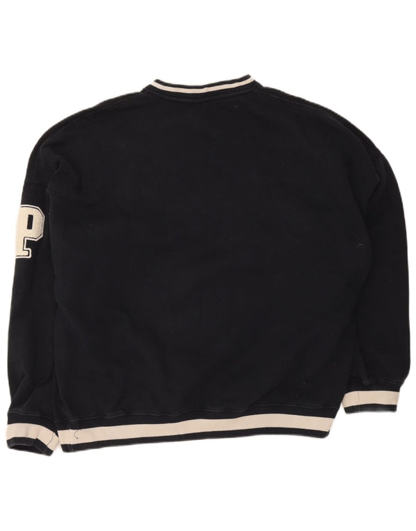 Pull & Bear Herre Pasadena Sweatshirt Jumper Large Navy Blue Colourblock