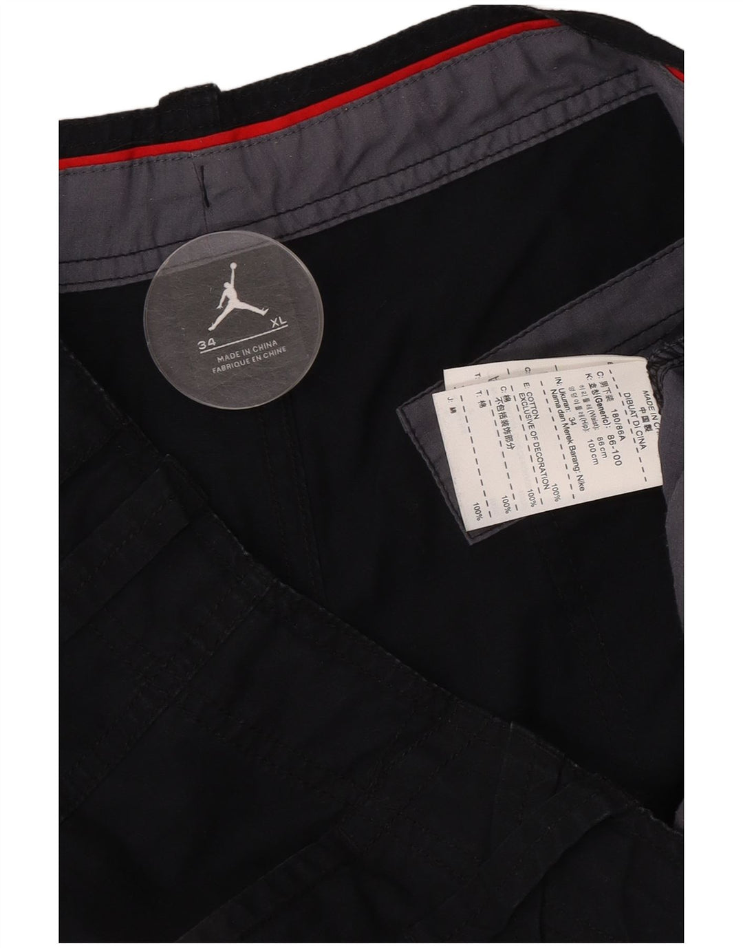 Jordan Herre Bermuda Shorts XL W34 Sort Bomuld