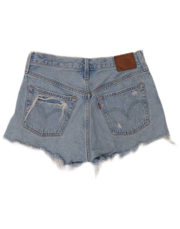 Levi's Womens 501 højtaljede denimshorts med høj talje W27 Små blå bomuld