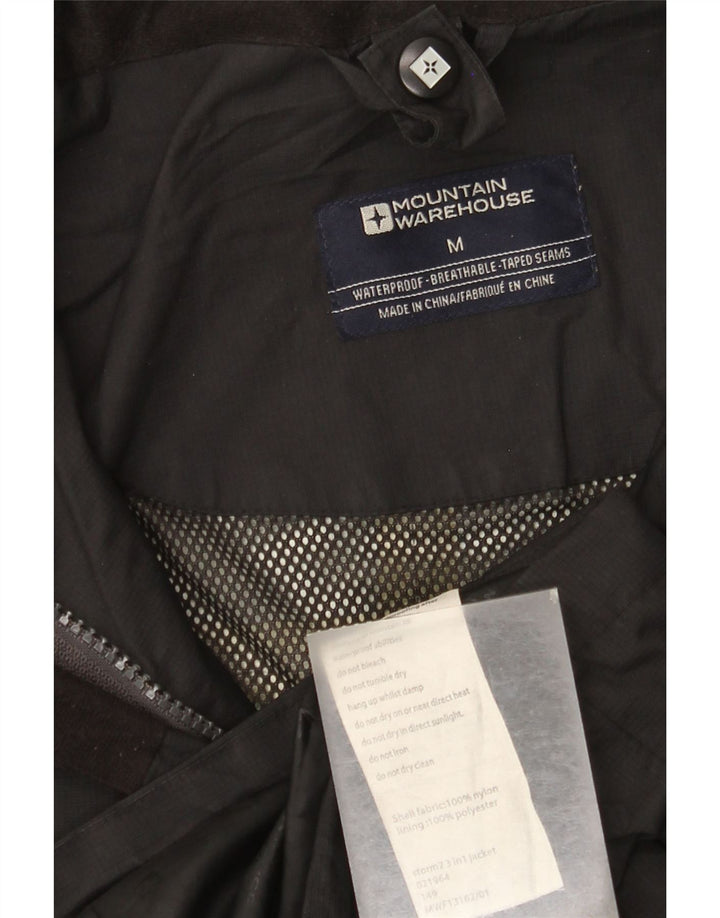 Mountain Warehouse Regnjakke med hætte til mænd UK 38 Medium Sort Nylon