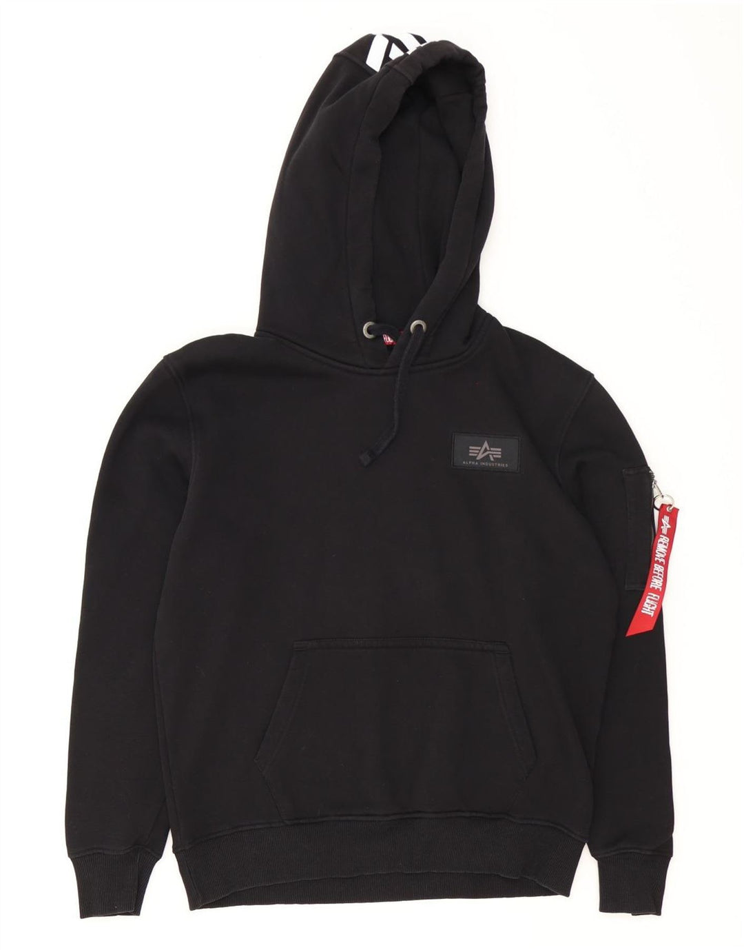Alpha Industries Grafisk hættetrøje til mænd mellem sort bomuld
