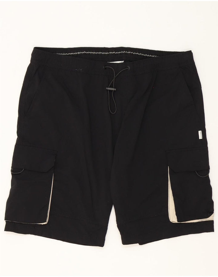 JACK & JONES Herre Cargo Shorts XL W38 Sort Colourblock Nylon