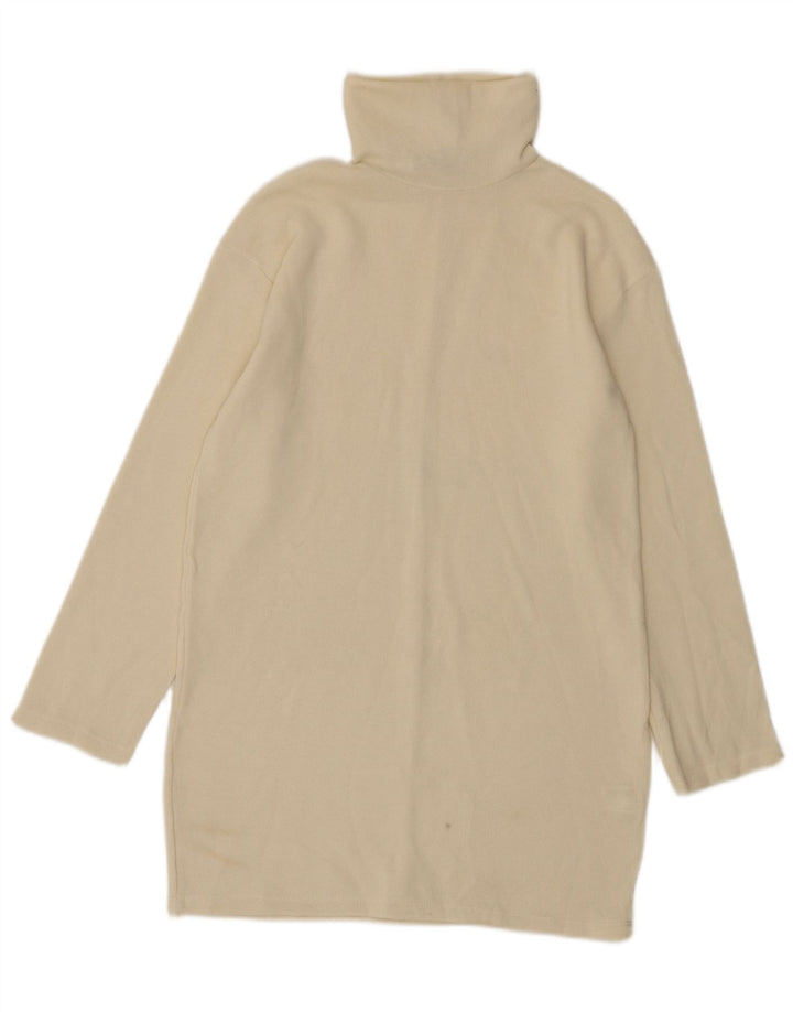 Zara Dame Jumper Dress UK 10 Small Beige Polyester
