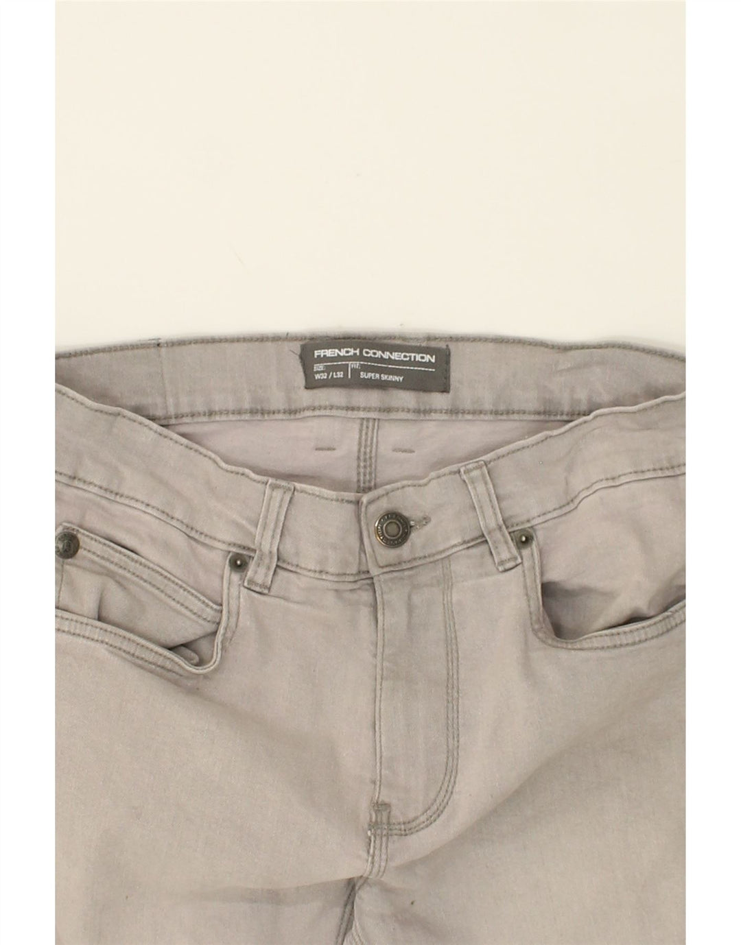 FRENCH CONNECTION Mens Super Skinny Jeans W32 L32 Grey Cotton Vintage French Connection and Second-Hand French Connection from Messina Hembry 