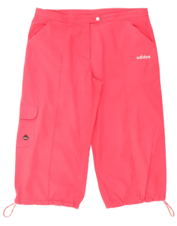 Adidas Womens Bermuda Cargo Shorts UK 14 Large W32 Pink Polyester