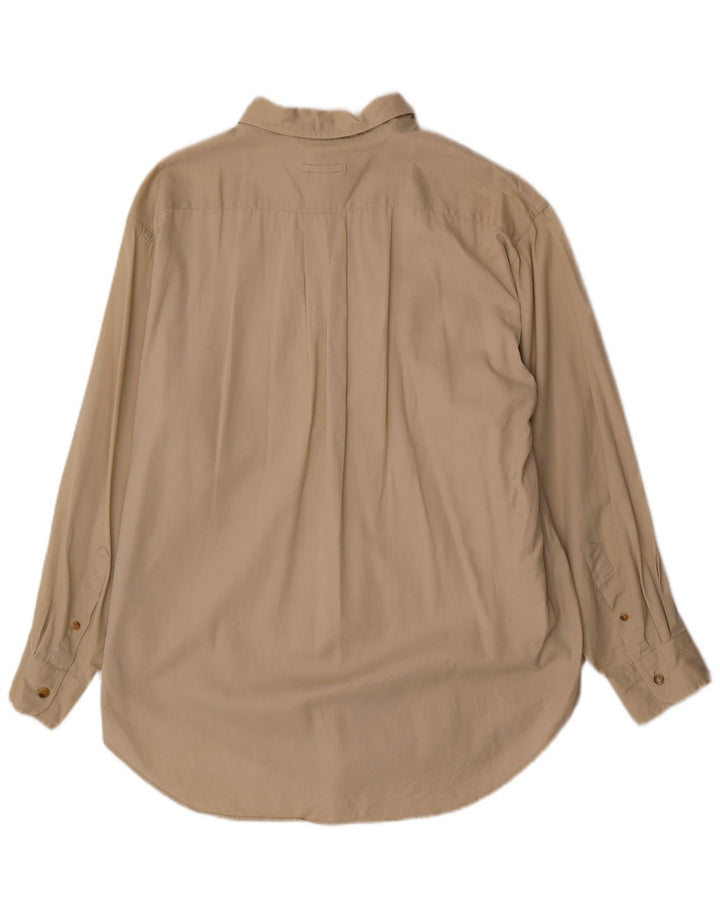 NAUTICA Mens Shirt Size 17 XL Beige Cotton