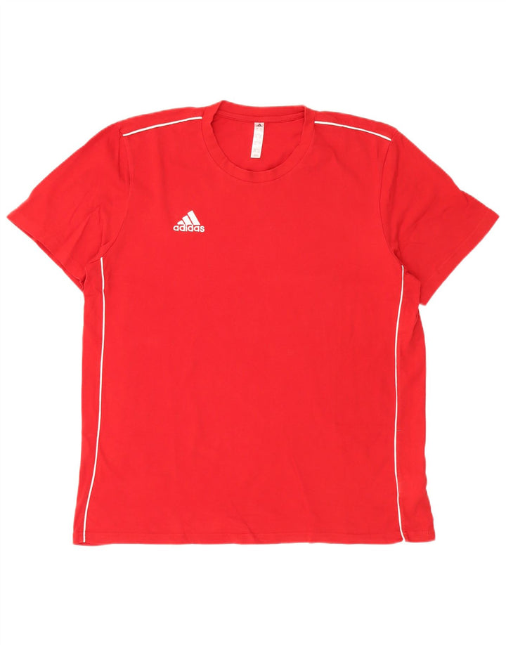 Adidas Herre T-Shirt Top XL Rød Bomuld