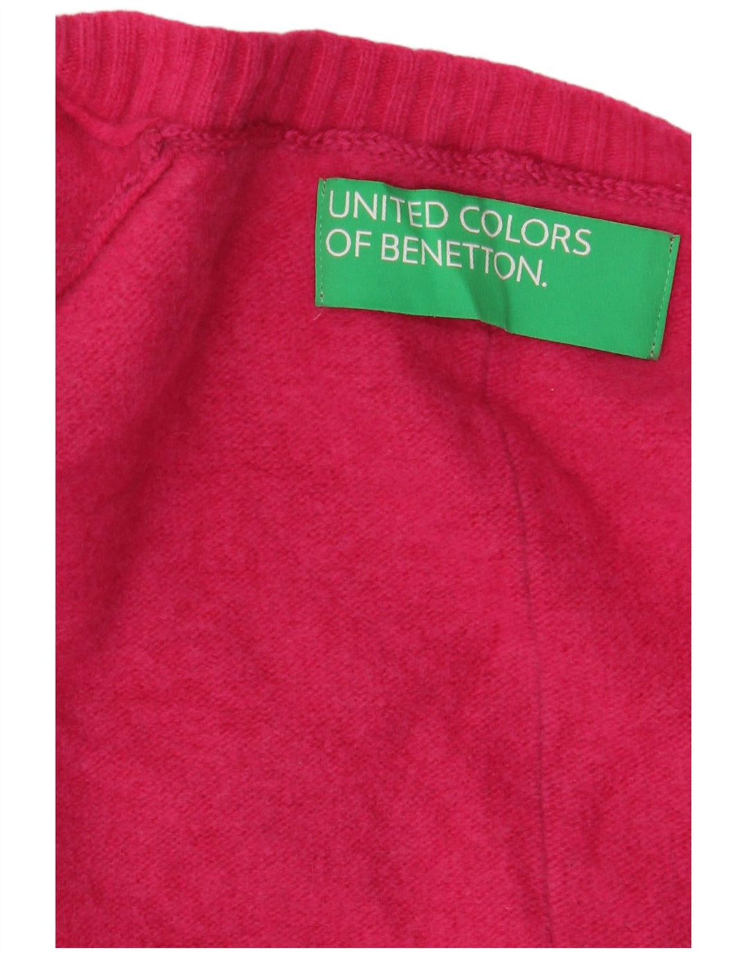 Benetton Dame V-hals sweater UK 16 Large Pink