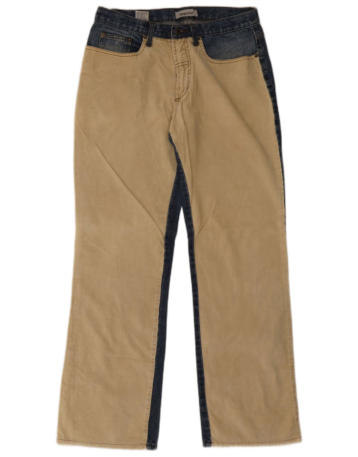 Identiske Bootcut-jeans til mænd W33 L34 Beige Colourblock Bomuld
