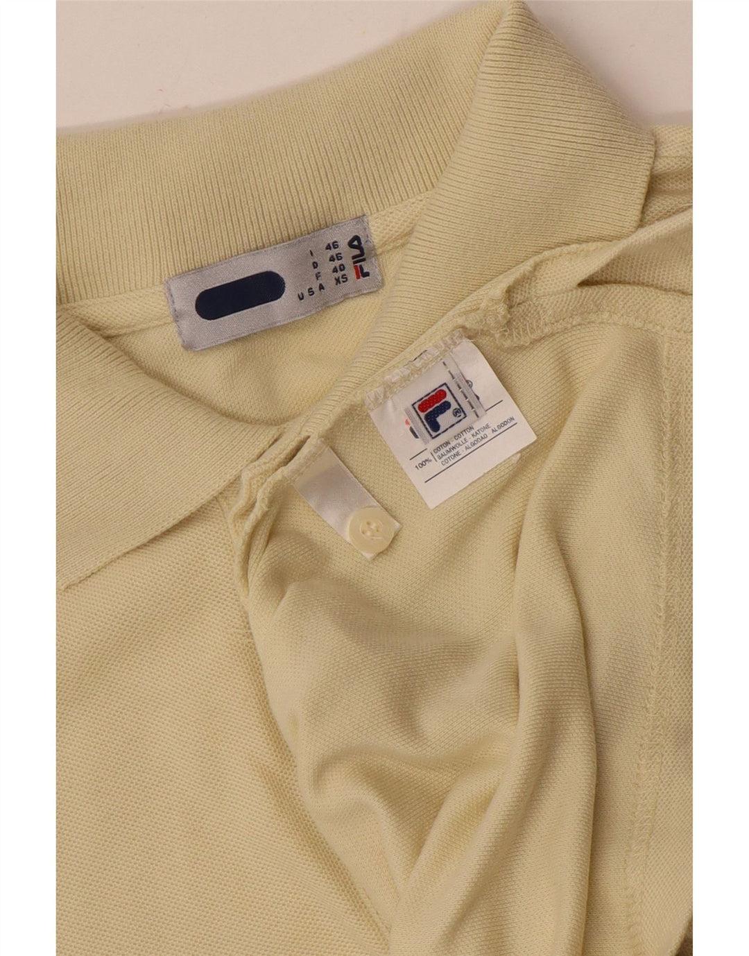 Fila Herre Polo Shirt IT 46 Lille Beige Bomuld