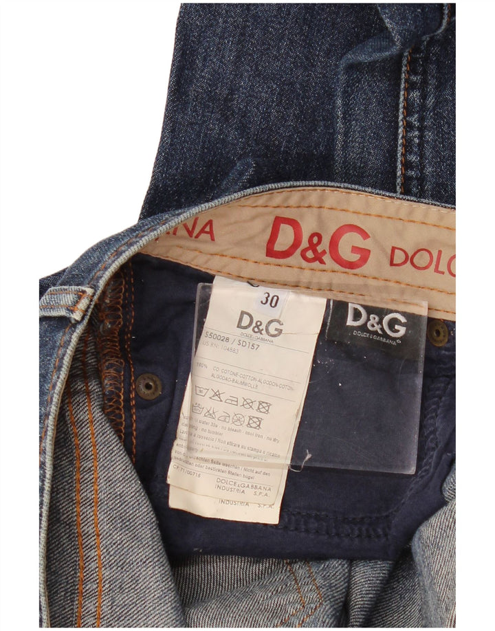 DOLCE & GABBANA Dame Tight Fit Lavtalje Bootcut Jeans W34 L30 Blå