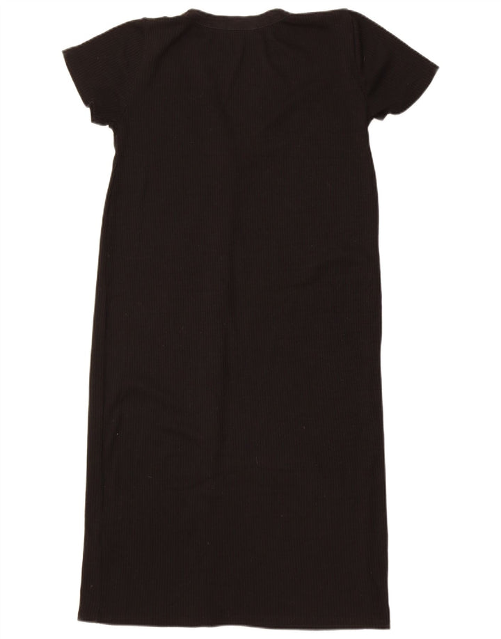 Zara Dame Longline Kortærmet Cardigan Sweater UK 12 Medium Black