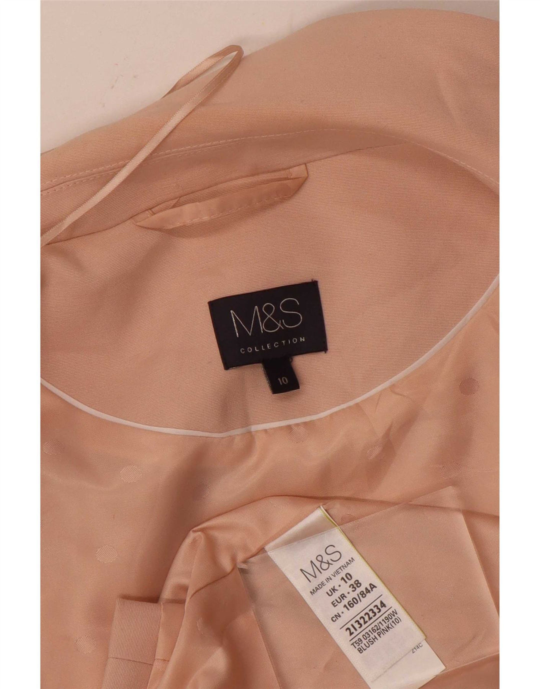 Marks & Spencer Dame Longline ærmeløs blazerjakke UK 10 Small Pink