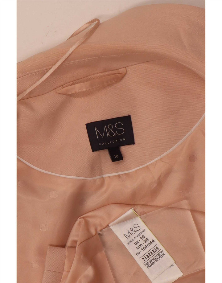 Marks & Spencer Dame Longline ærmeløs blazerjakke UK 10 Small Pink