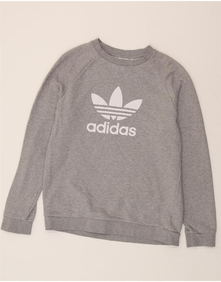 Adidas grafisk sweatshirt til mænd mellem grå bomuld