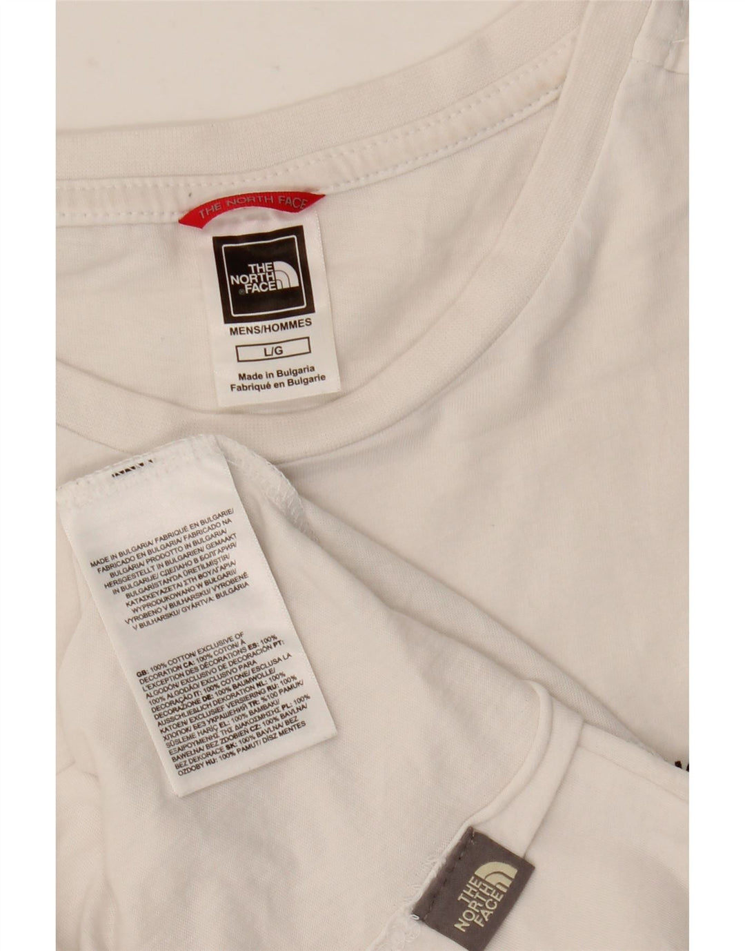 THE NORTH FACE Herre T-Shirt Top Stor Hvid Bomuld