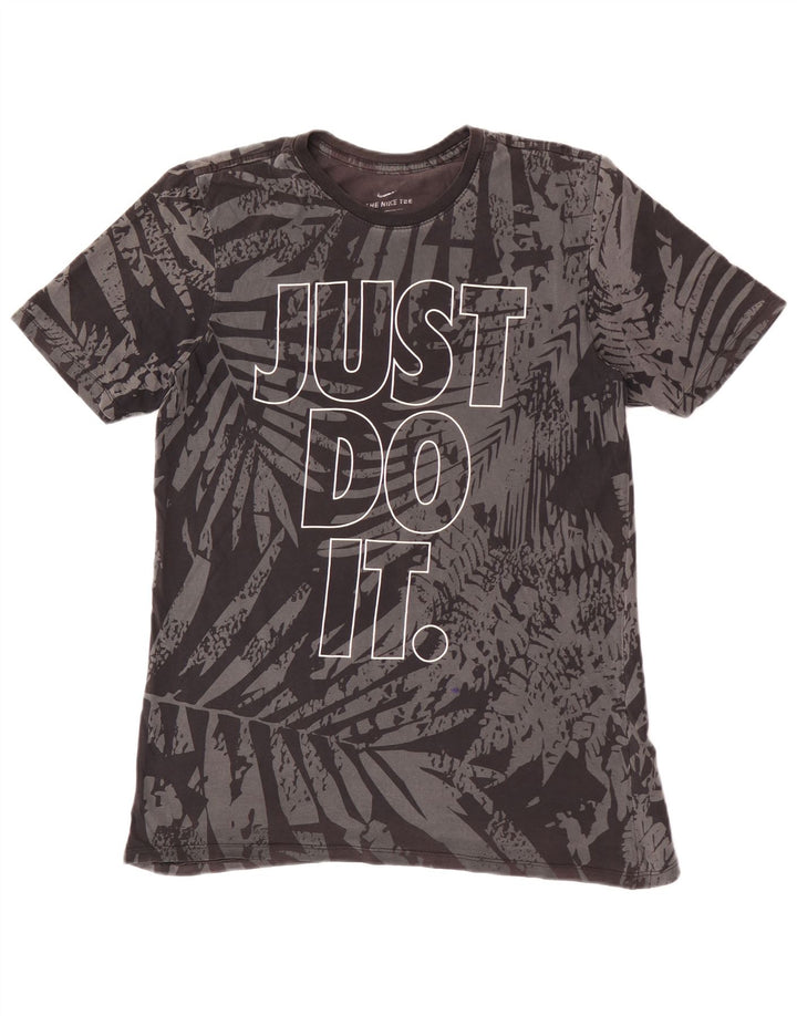 Nike Herre Athletic Cut Grafisk T-shirt Top Medium Grey Floral Bomuld