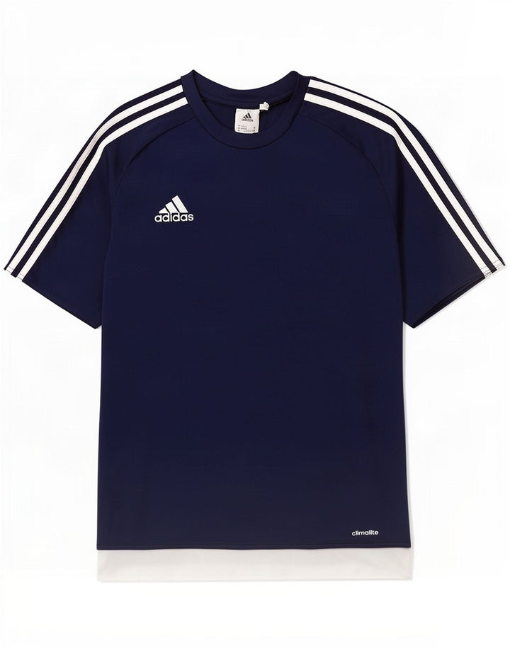Adidas Herre Climalite T-Shirt Top Medium Marineblå Colourblock Polyester