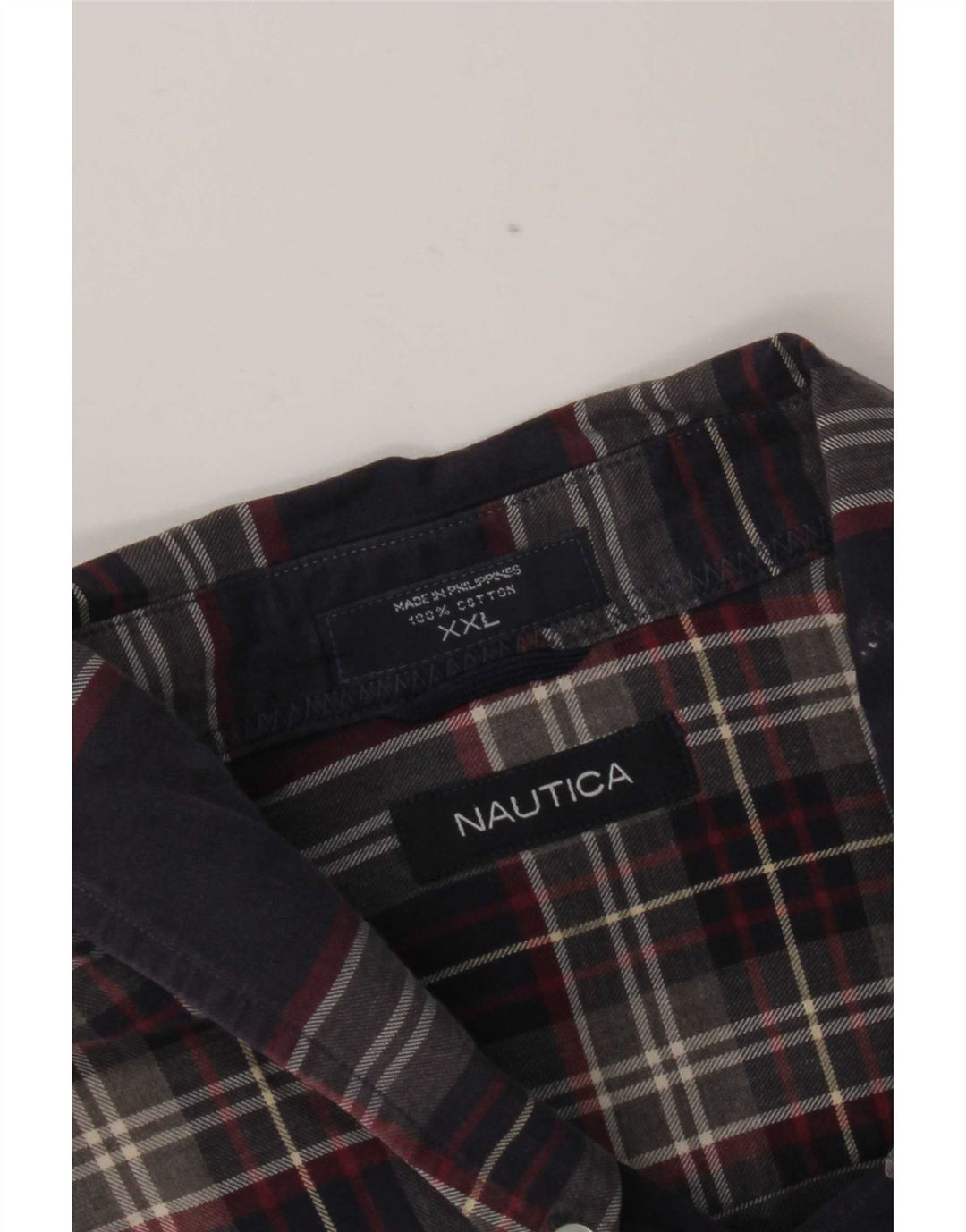 Nautica herre flannelskjorte 2XL marineblå ternet bomuld