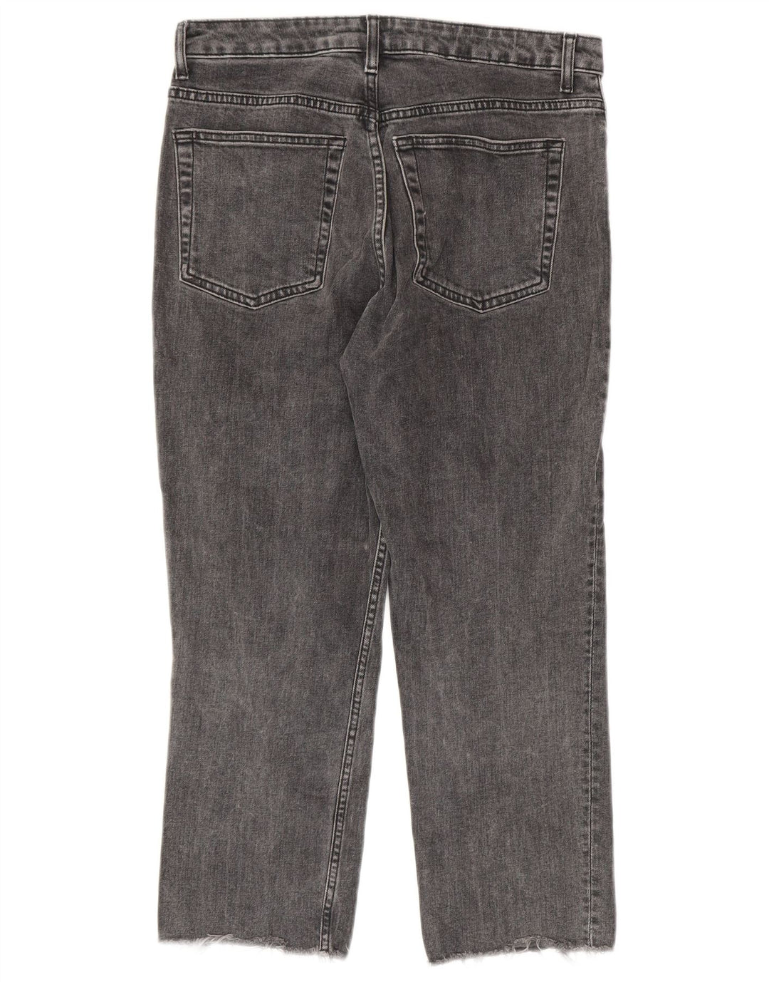 Topshop Dame Crop Straight Jeans W30 L23 Grå Bomuld