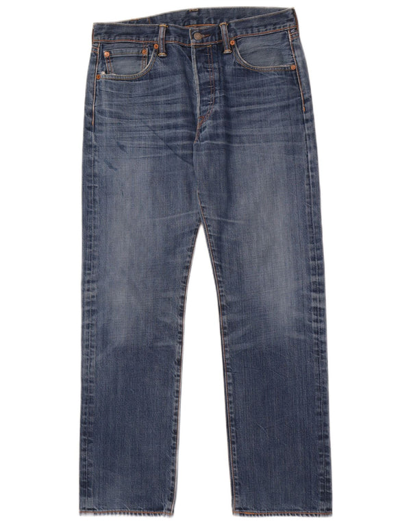 Levi's Herre 501 Straight Jeans W32 L30 Blå Bomuld