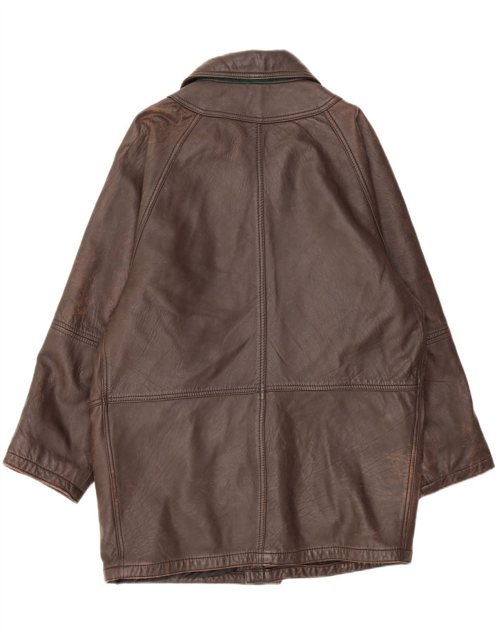 MARCOS Læderfrakke til mænd IT 50 Stor brunt læder