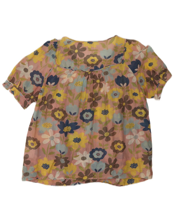 Whistle Womens See Through Blouse Top UK 12 Medium Multicoloured Floral