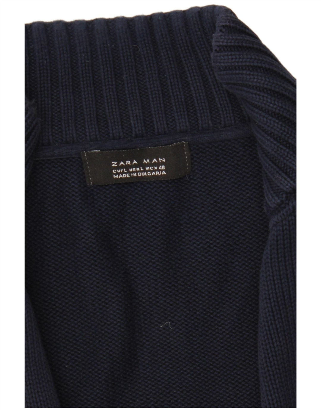 Zara Herre Cardigan Sweater Large Navy Blue