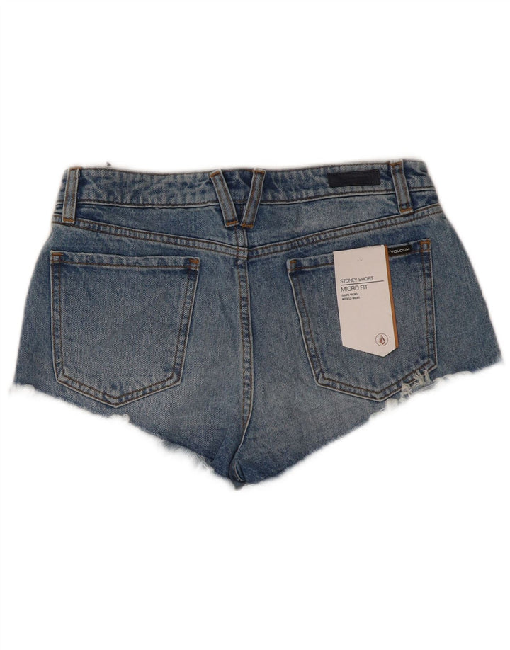 Volcom Womens Hot Pants W27 Small Blue Cotton