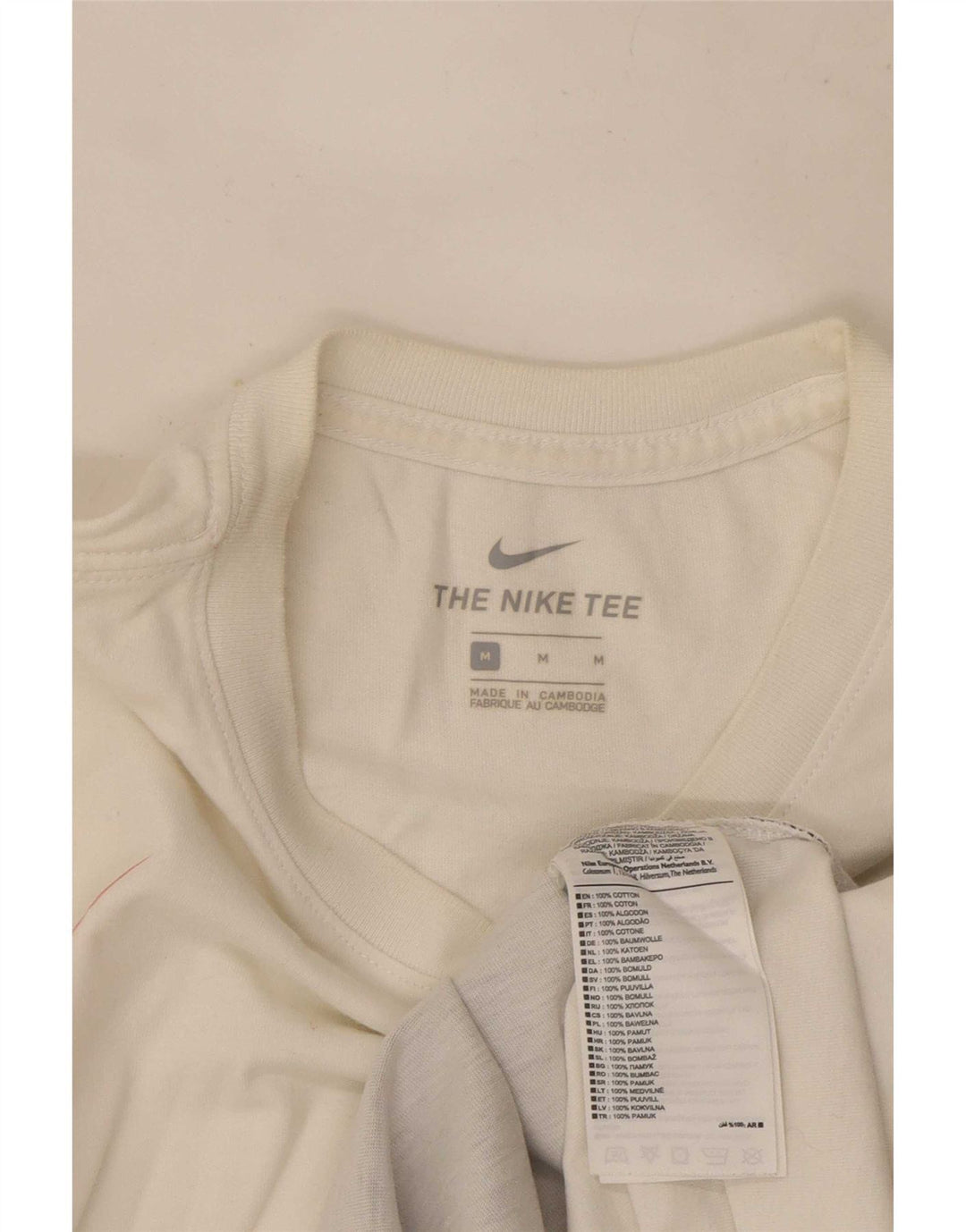 Nike Herre grafisk T-shirt Top Medium White Colourblock Bomuld