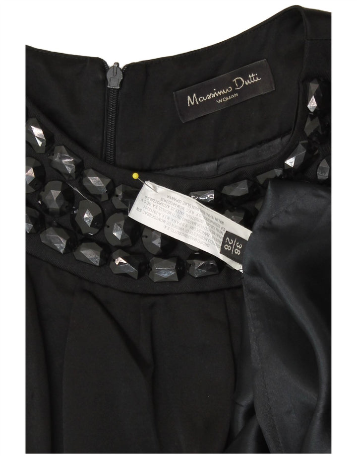 Massimo Dutti Dame Ærmeløs Skede Kjole EU 38 Small Black Bomuld
