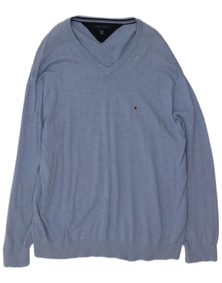 Tommy Hilfiger Herre V-hals sweater 2XL Blå