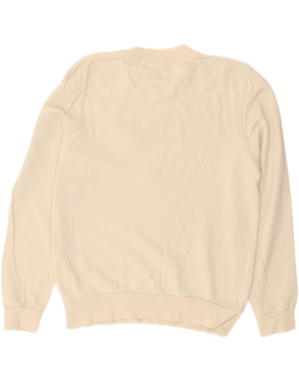 Lacoste Herre Graphic Classic Fit Sweatshirt Jumper Størrelse 4 Medium Beige