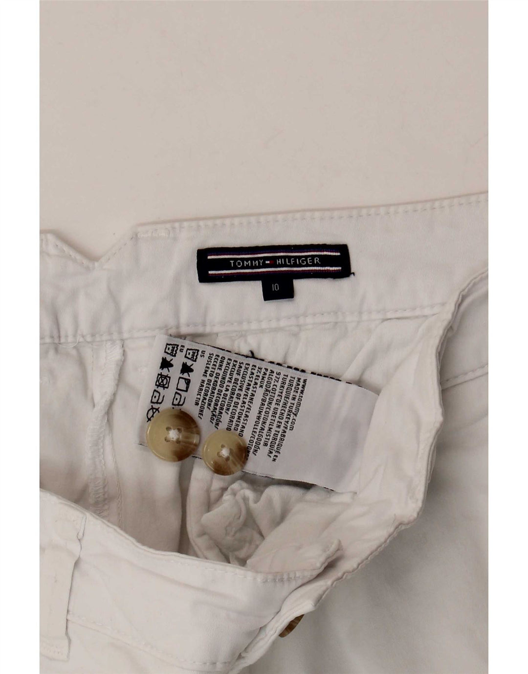 Tommy Hilfiger Chino Shorts til kvinder US 10 Large W32 White Bomuld