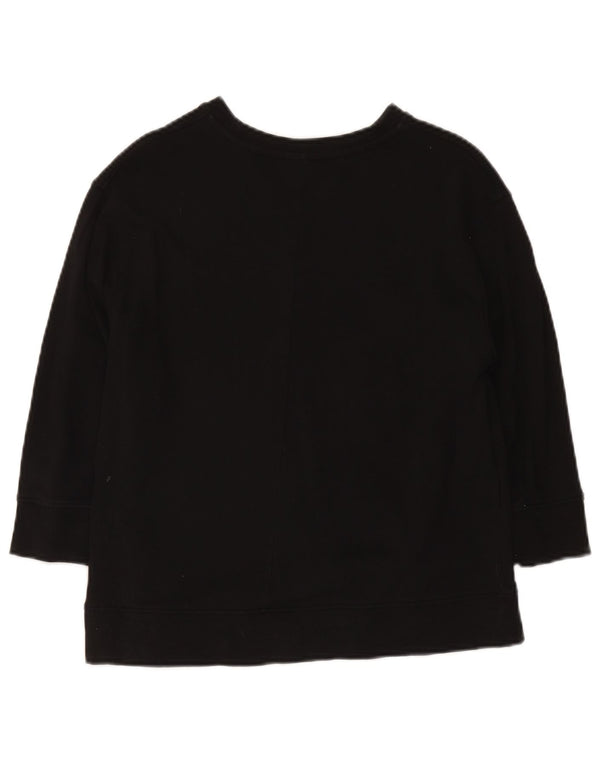 Zara Sweatshirt med 3/4 ærmer til kvinder UK 14 Medium Sort bomuld