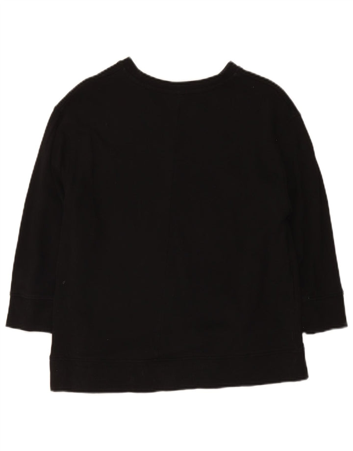 Zara Sweatshirt med 3/4 ærmer til kvinder UK 14 Medium Sort bomuld
