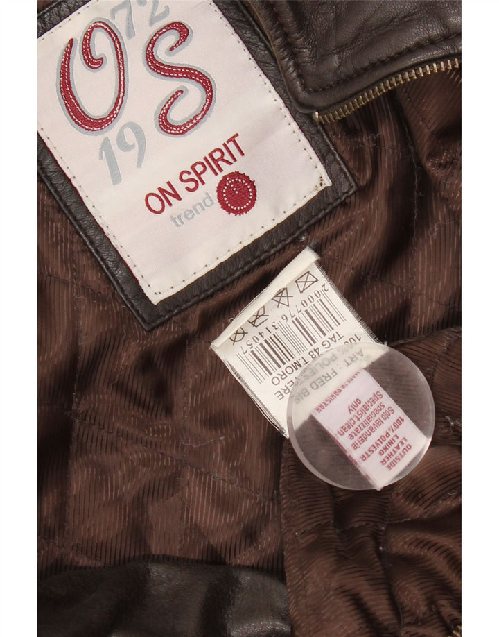 On Spirit Herre Bomber Læderjakke IT 48 Medium Brun Læder