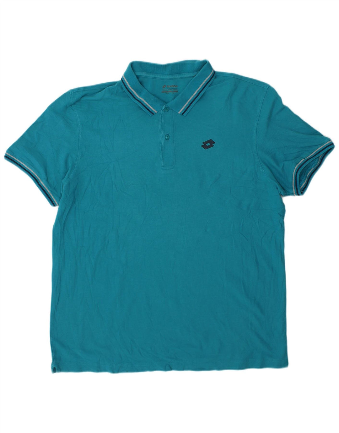 Lotto herre polo skjorte 3XL turkis stribet