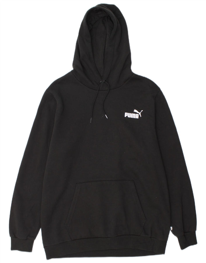 PUMA Mens Graphic Hoodie Jumper Large Black Cotton