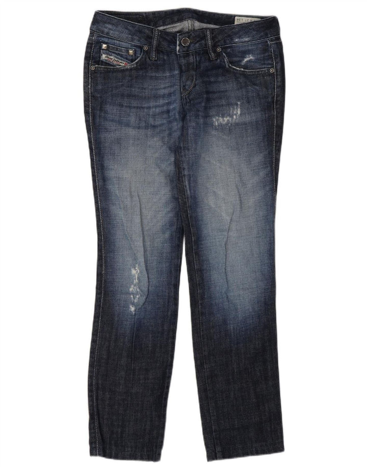 Diesel Dame Cuddy Distressed Slim Jeans W27 L30 Blå Bomuld