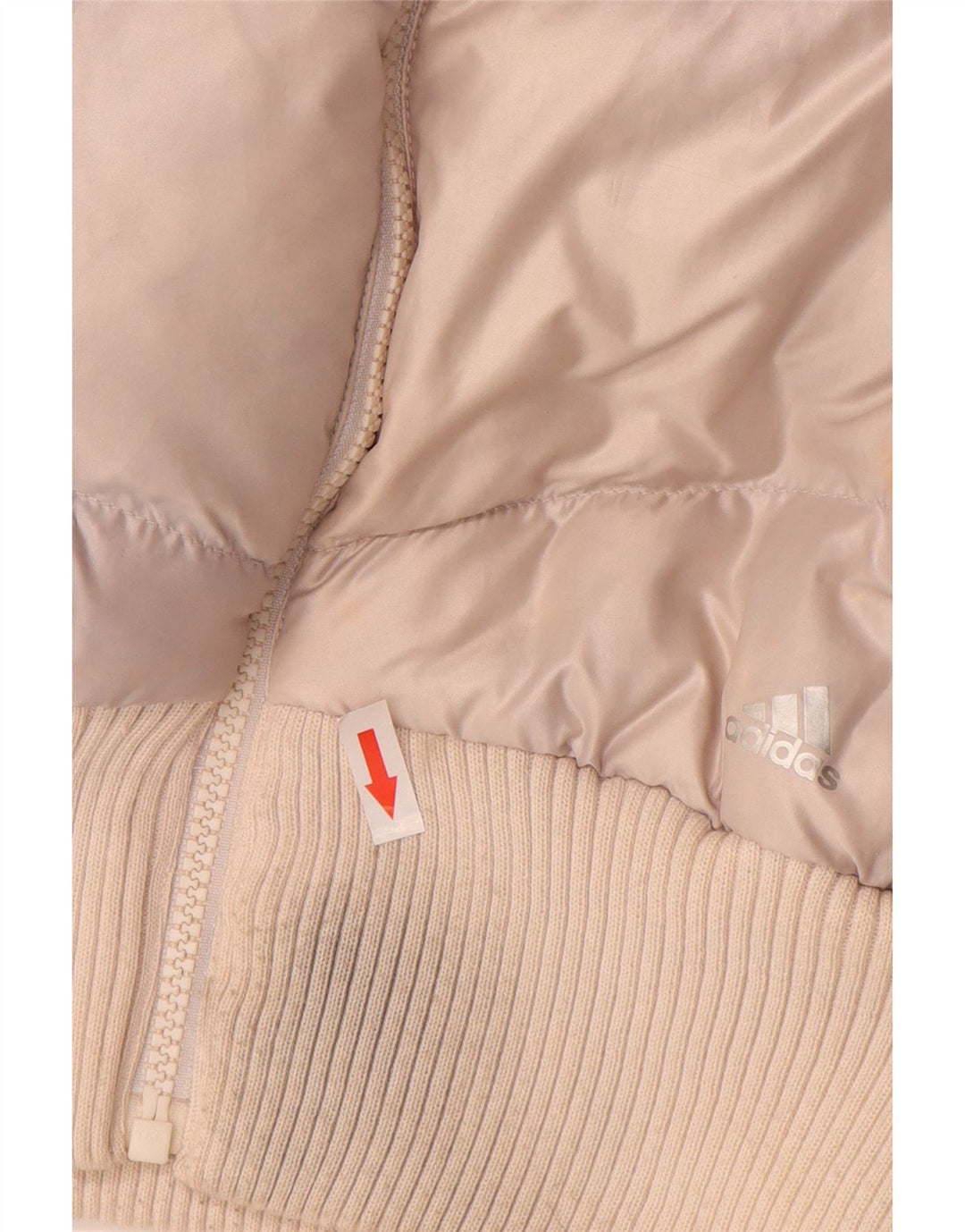 Adidas Dame Polstret Jakke UK 12 Medium Beige Nylon