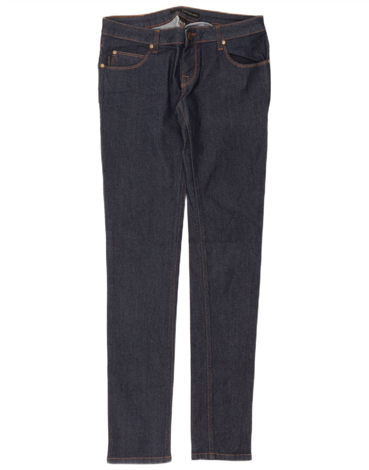 CALVIN KLEIN Dame Skinny Jeans W30 L34 Marineblå Bomuld