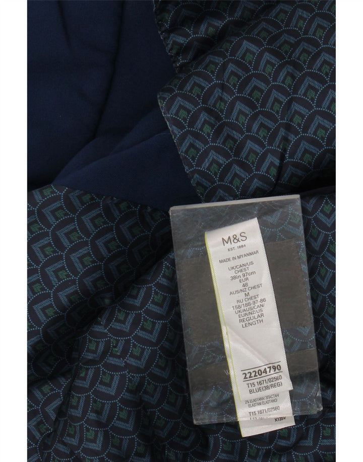 Marks & Spencer Herre 2-knap Regular Fit Blazer Jacket UK 38 Medium Blue