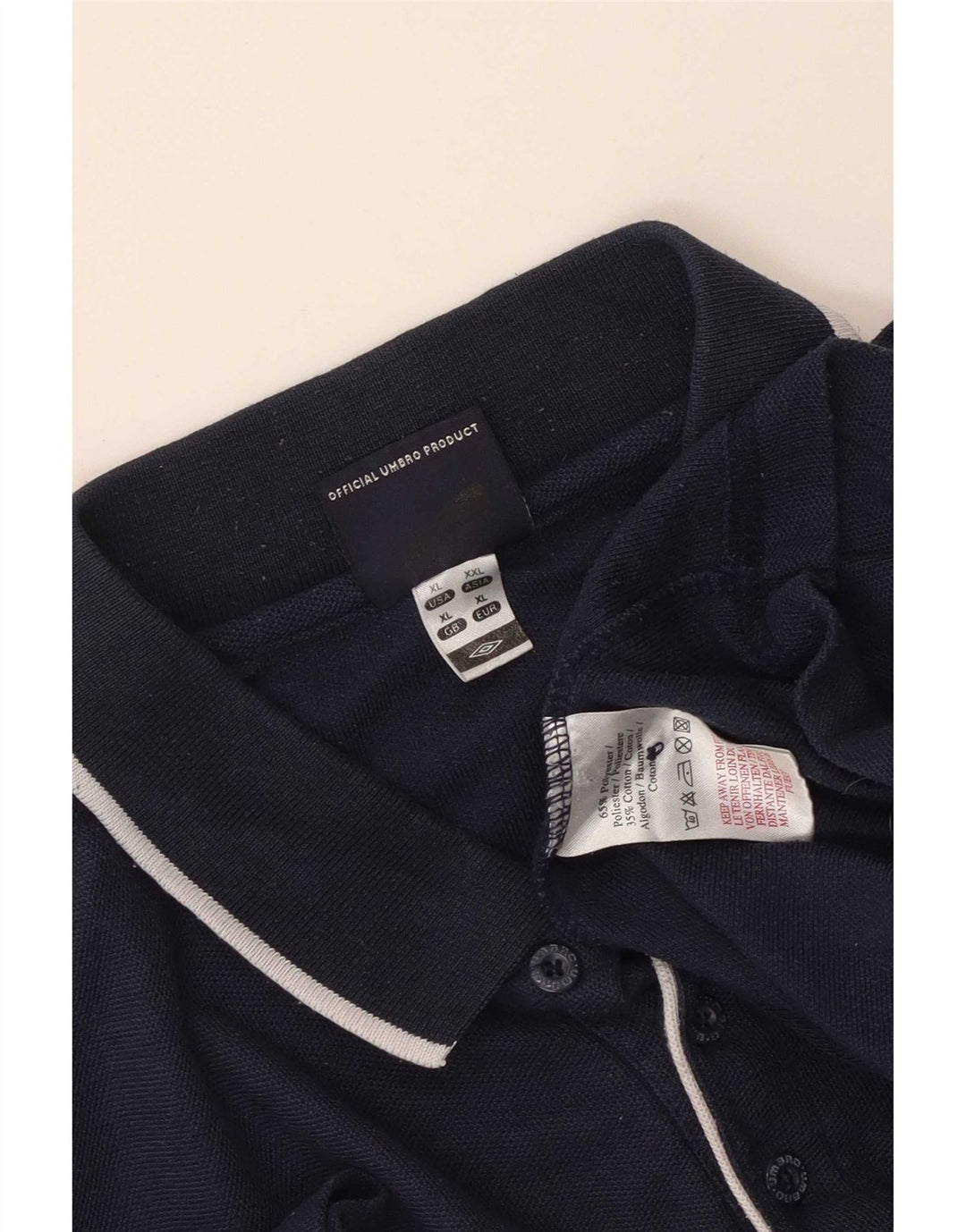 Umbro Herre Polo Shirt XL Navy Blue Polyester