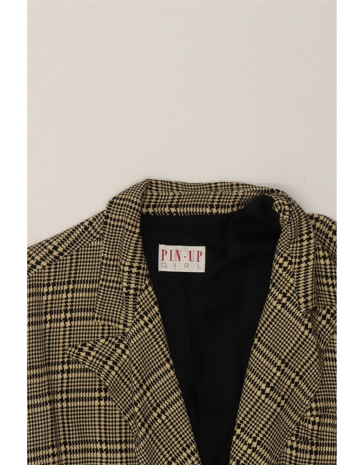 VINTAGE Womens Longline Oversized Blazer Jacket UK 10 Small Beige Vintage Vintage and Second-Hand Vintage from Messina Hembry 