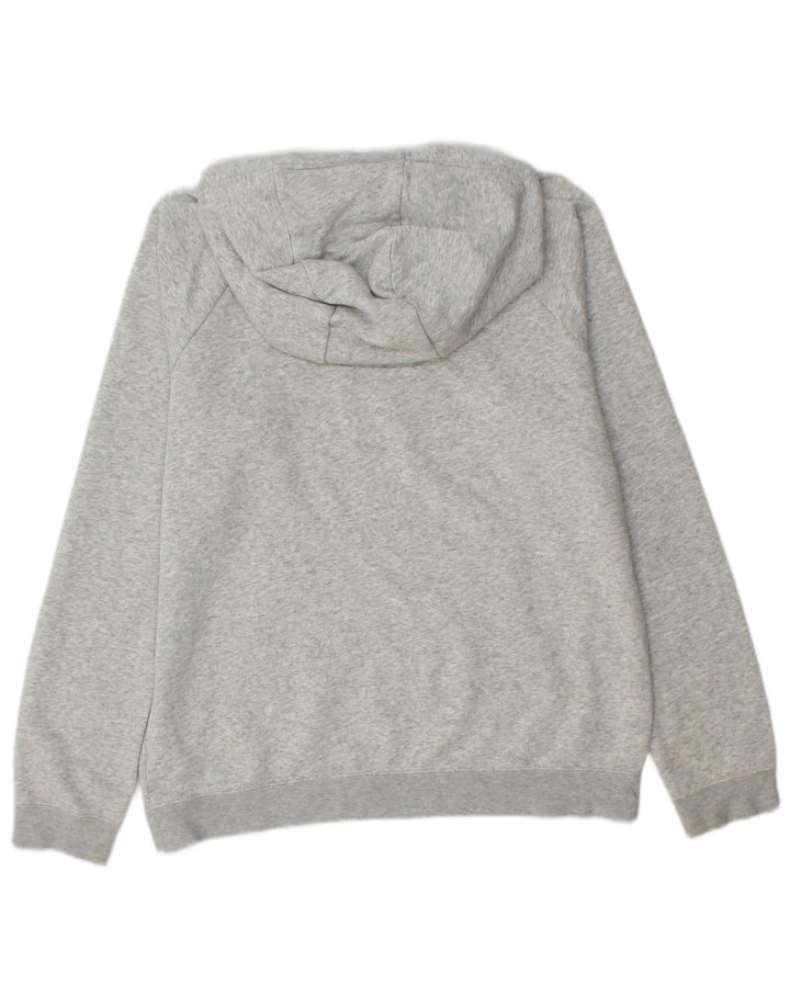 NIKE Womens Oversized Graphic Hoodie Jumper UK 10 Small Grey Flecked